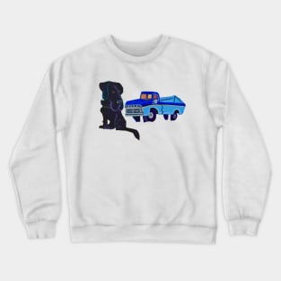 Black Lab and Pickup Truck Crewneck Sweatshirt